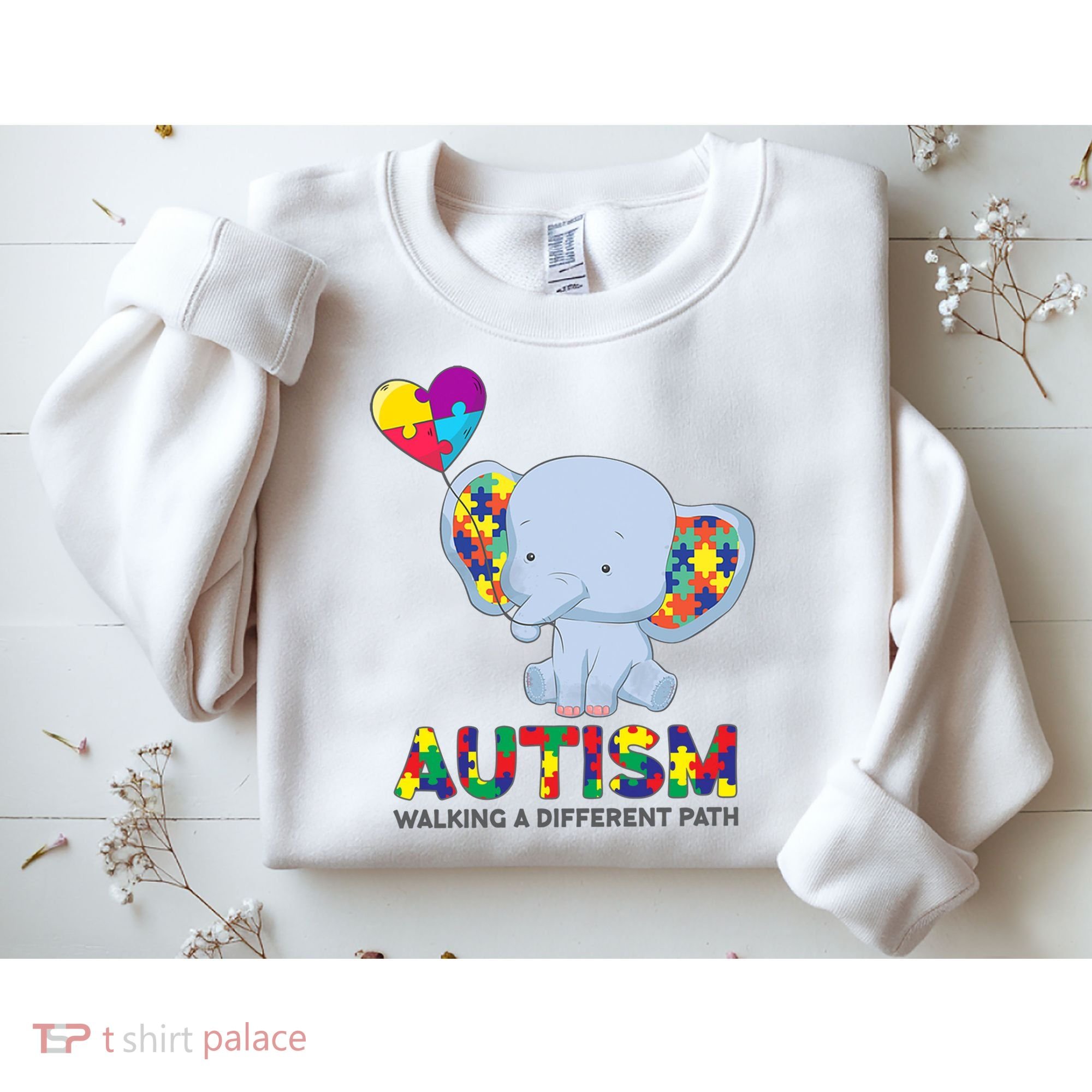Autism Awareness Walking A Different Path Elephant Sweatshirt