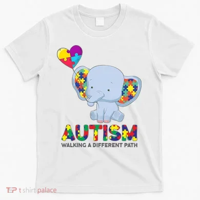 Autism Awareness Walking A Different Path Elephant T-Shirt
