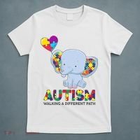 Autism Awareness Walking A Different Path Elephant T-Shirt thumb 5
