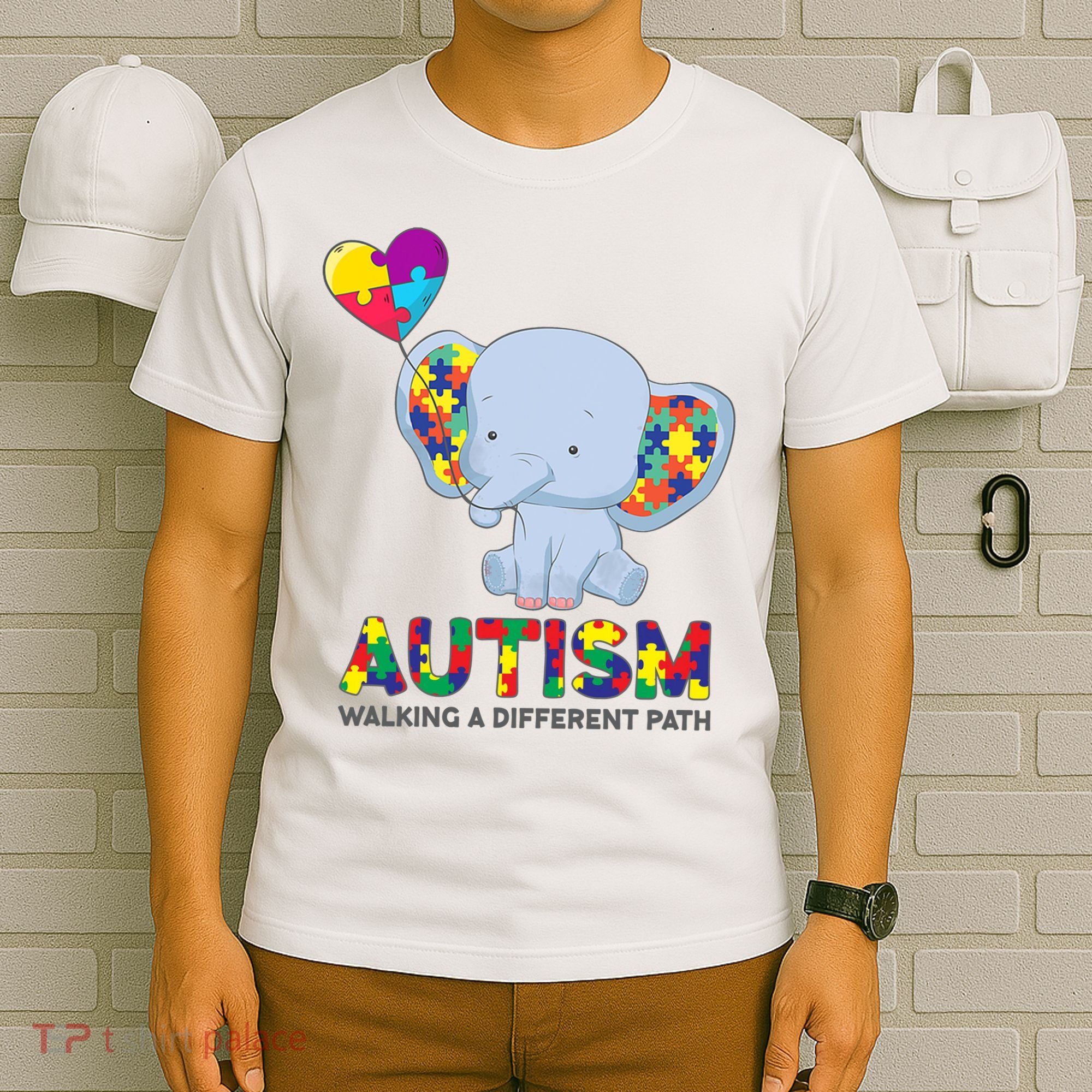 Autism Awareness Walking A Different Path Elephant T-Shirt