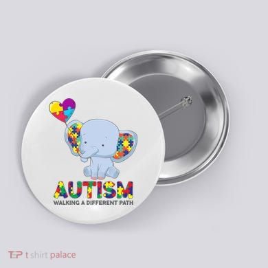Autism Awareness Walking A Different Path Elephant Button