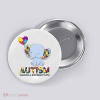 Autism Awareness Walking A Different Path Elephant Button thumb 0