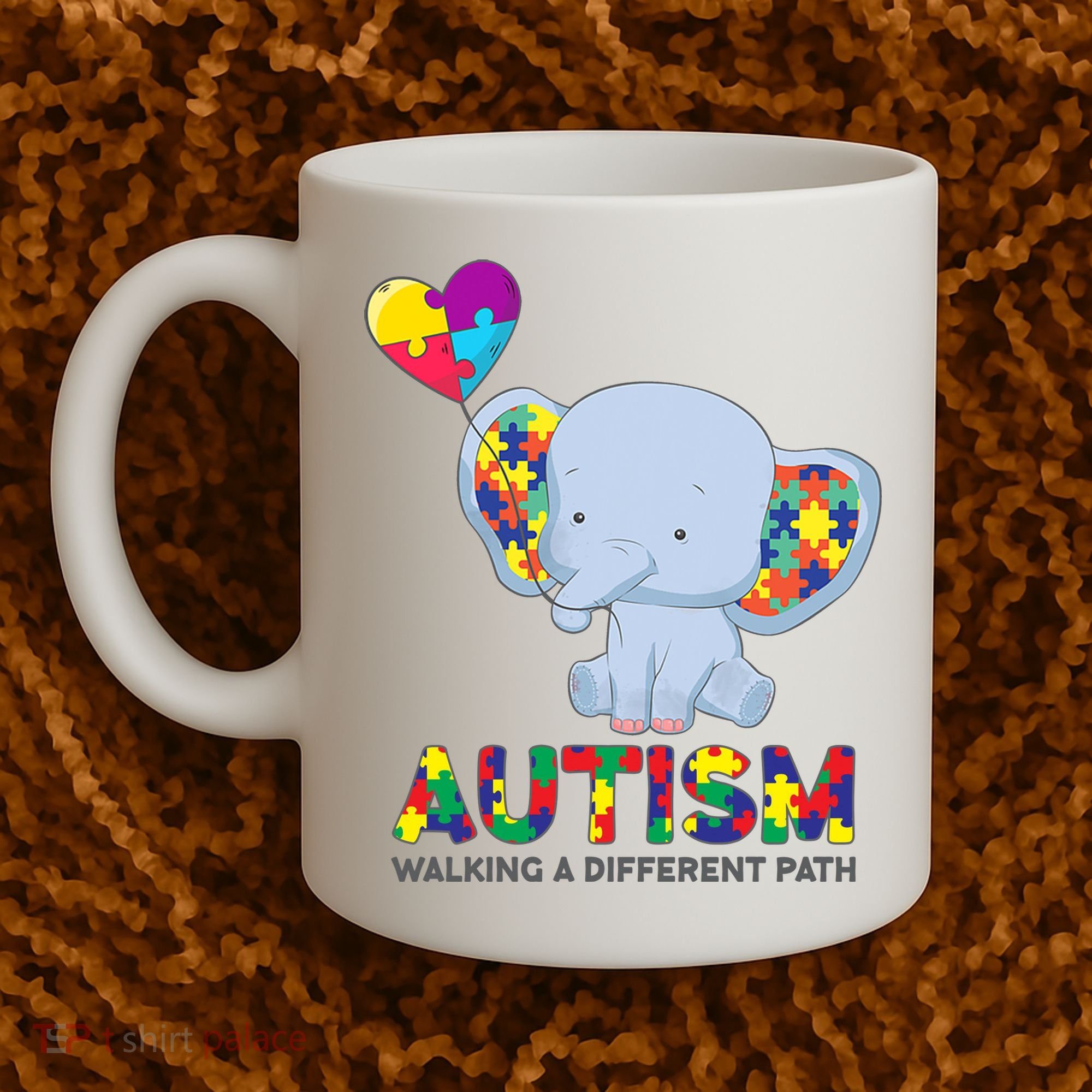 Autism Awareness Walking A Different Path Elephant Coffee Mug
