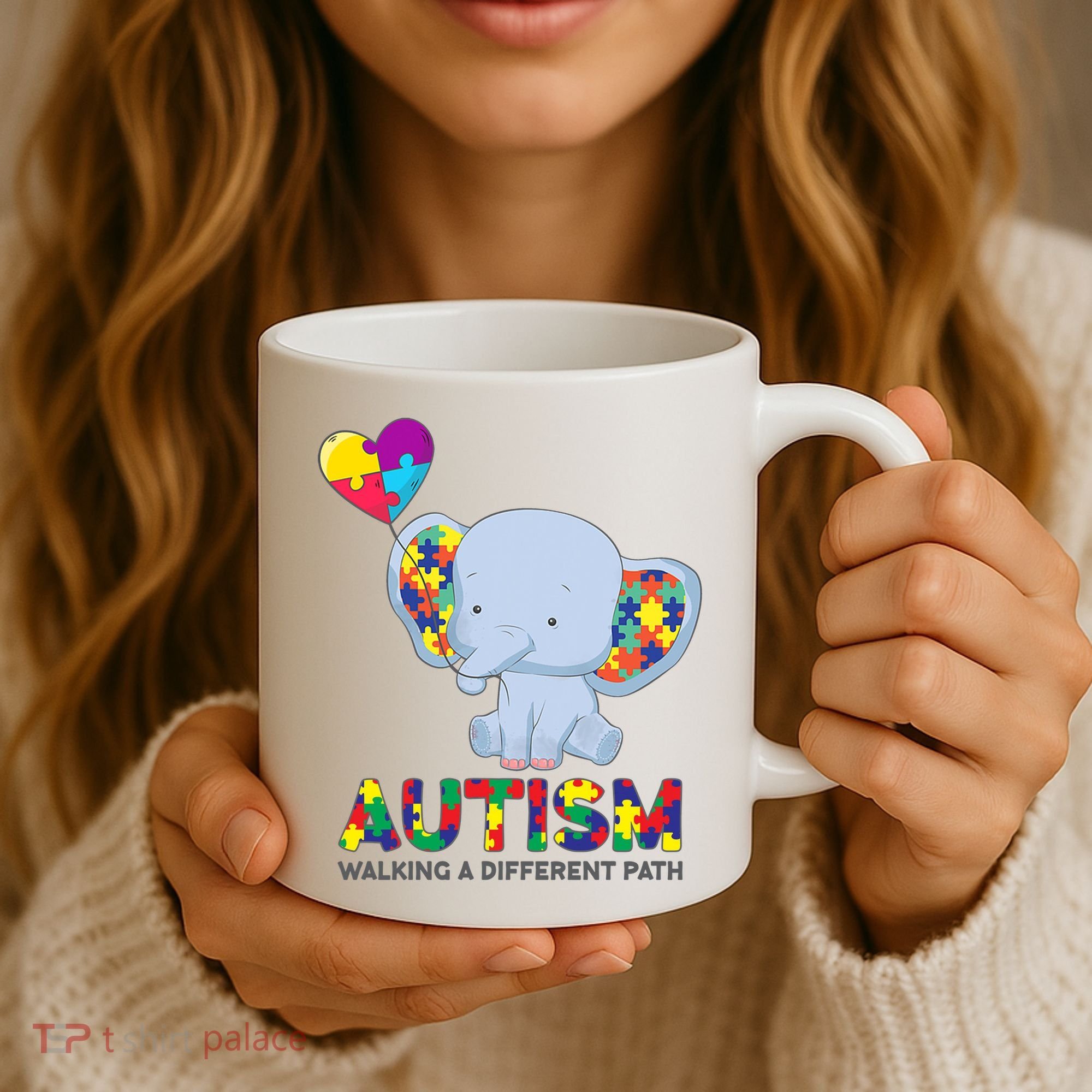 Autism Awareness Walking A Different Path Elephant Coffee Mug