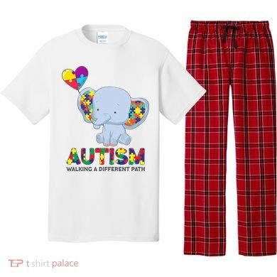 Autism Awareness Walking A Different Path Elephant Pajama Set