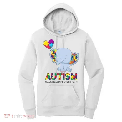 Autism Awareness Walking A Different Path Elephant Women's Hoodie