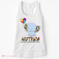 Autism Awareness Walking A Different Path Elephant Women's Tank Top thumb 0