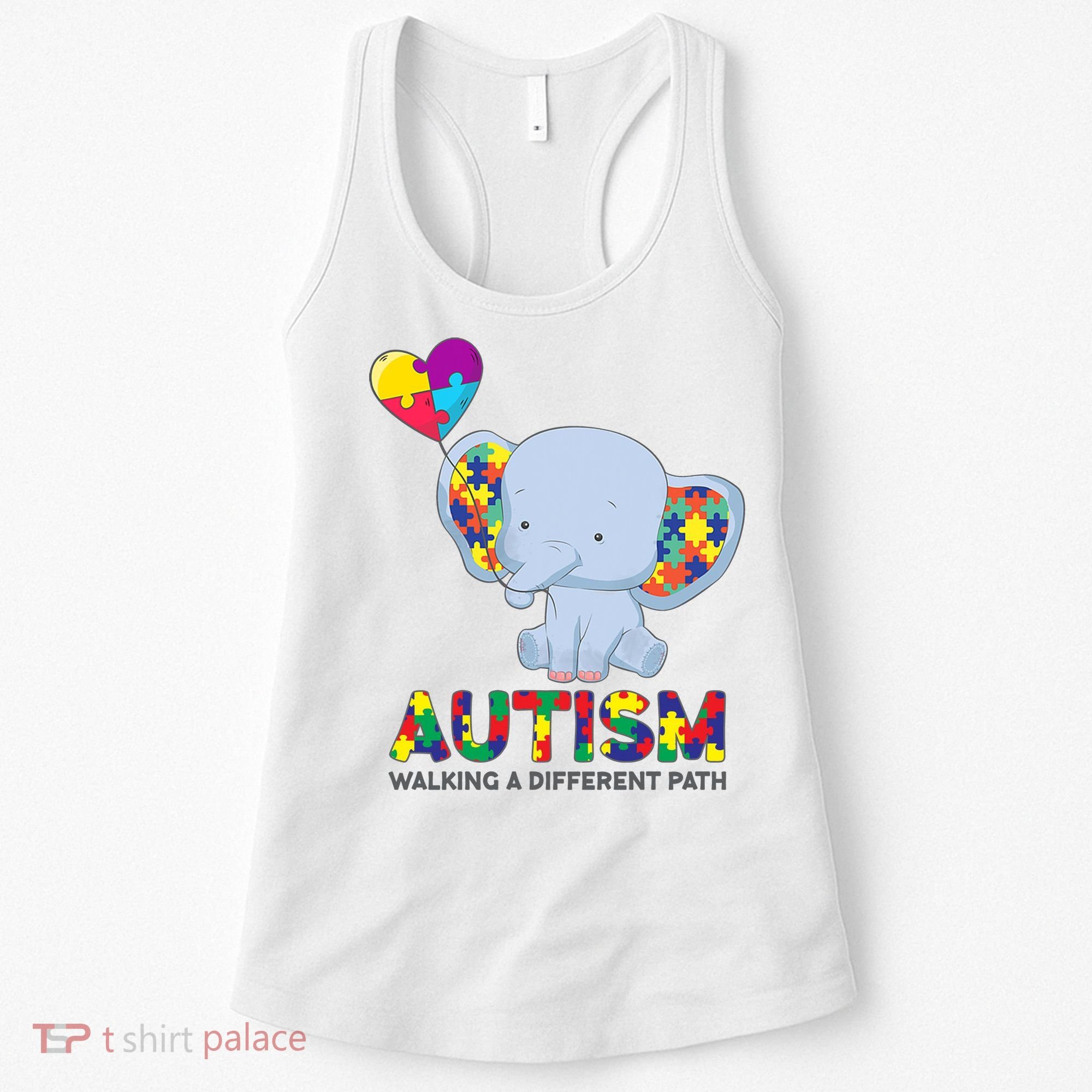Autism Awareness Walking A Different Path Elephant Women's Tank Top