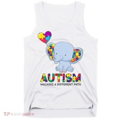 Autism Awareness Walking A Different Path Elephant Tank Top