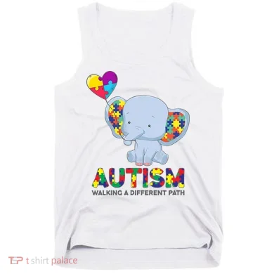 Autism Awareness Walking A Different Path Elephant Tank Top