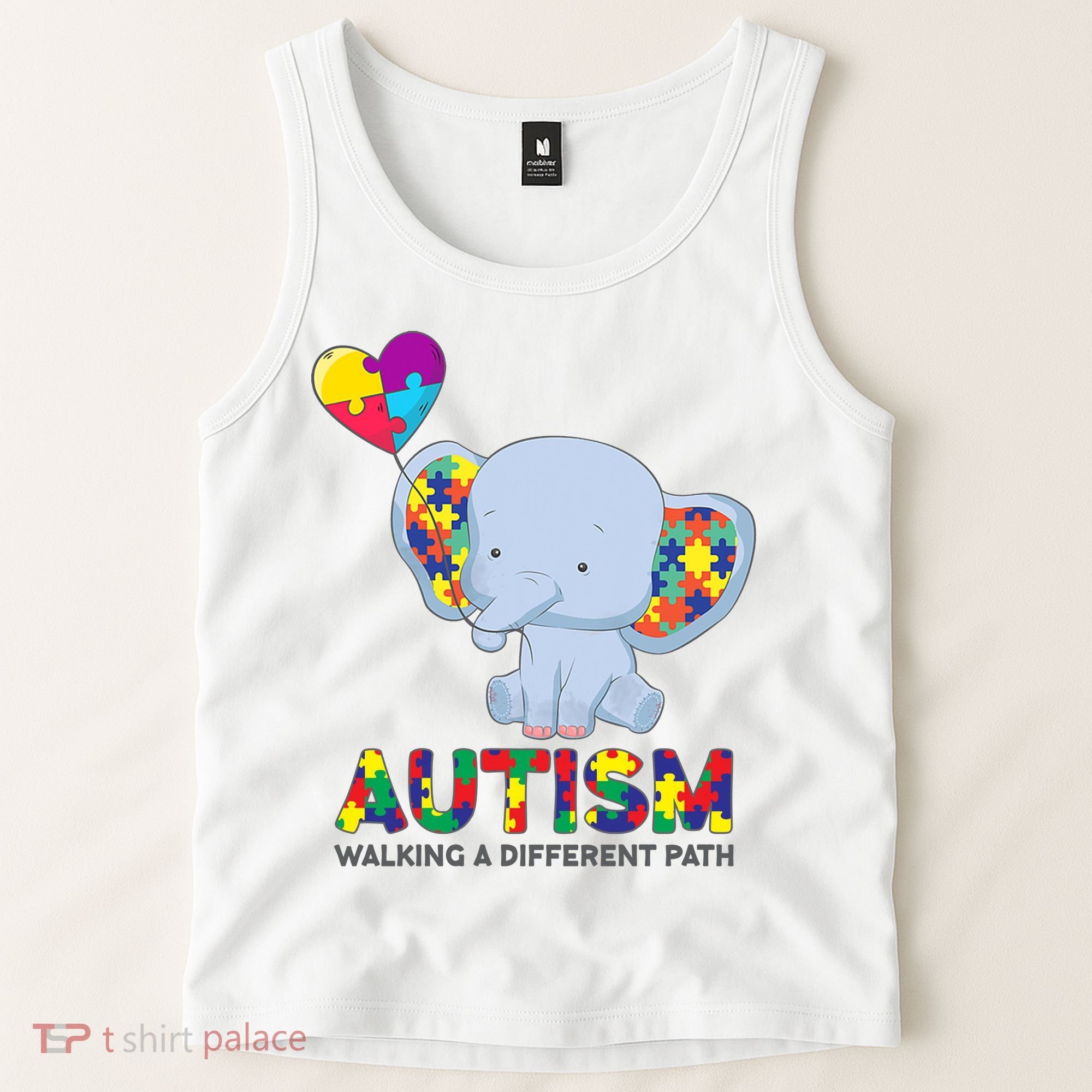 Autism Awareness Walking A Different Path Elephant Tank Top