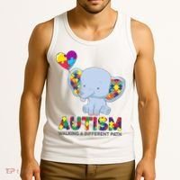 Autism Awareness Walking A Different Path Elephant Tank Top thumb 3