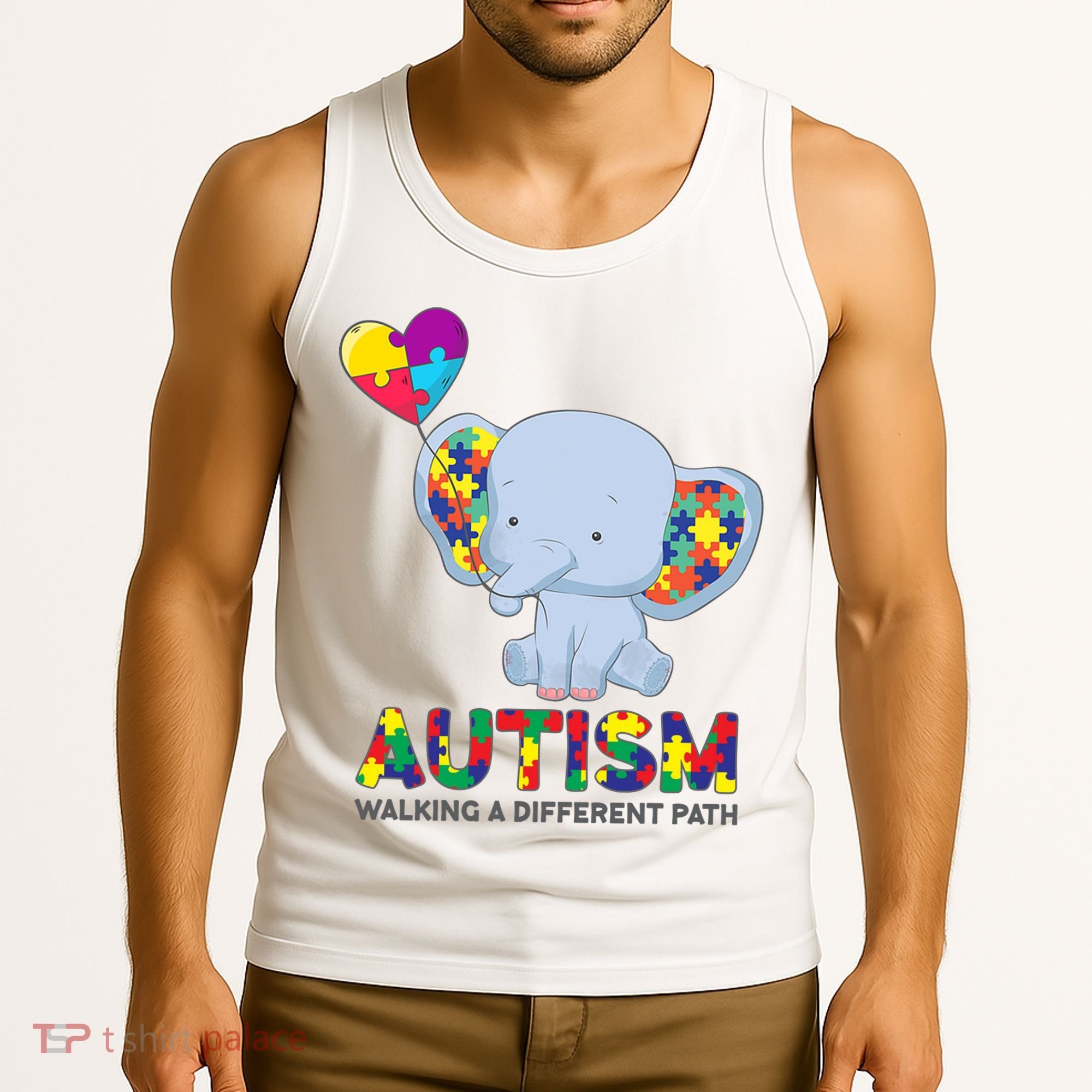 Autism Awareness Walking A Different Path Elephant Tank Top