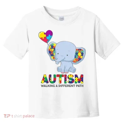 Autism Awareness Walking A Different Path Elephant Toddler T-Shirt