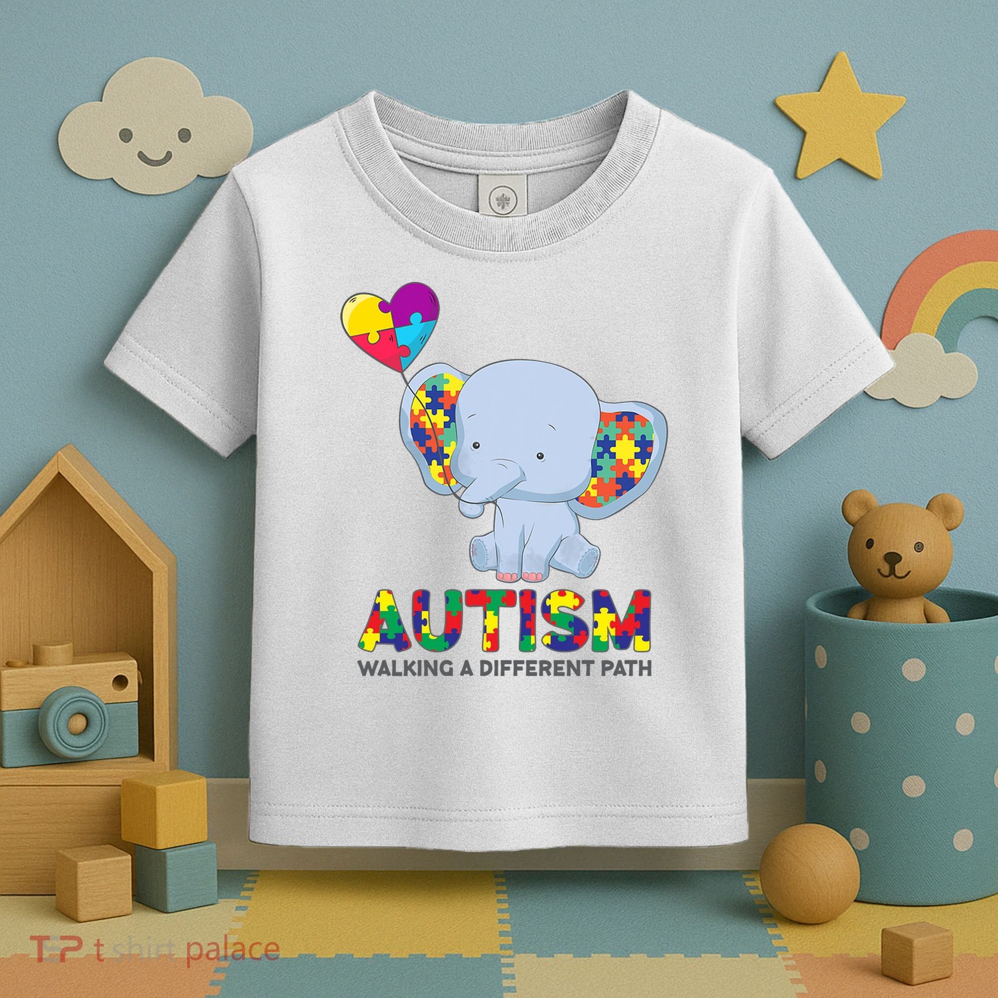 Autism Awareness Walking A Different Path Elephant Toddler T-Shirt