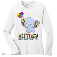 Autism Awareness Walking A Different Path Elephant Women's Long Sleeve Shirt thumb 0