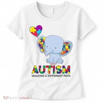 Autism Awareness Walking A Different Path Elephant Women's T-Shirt