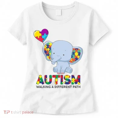 Autism Awareness Walking A Different Path Elephant Women's T-Shirt