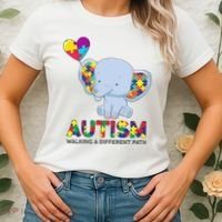 Autism Awareness Walking A Different Path Elephant Women's T-Shirt thumb 2
