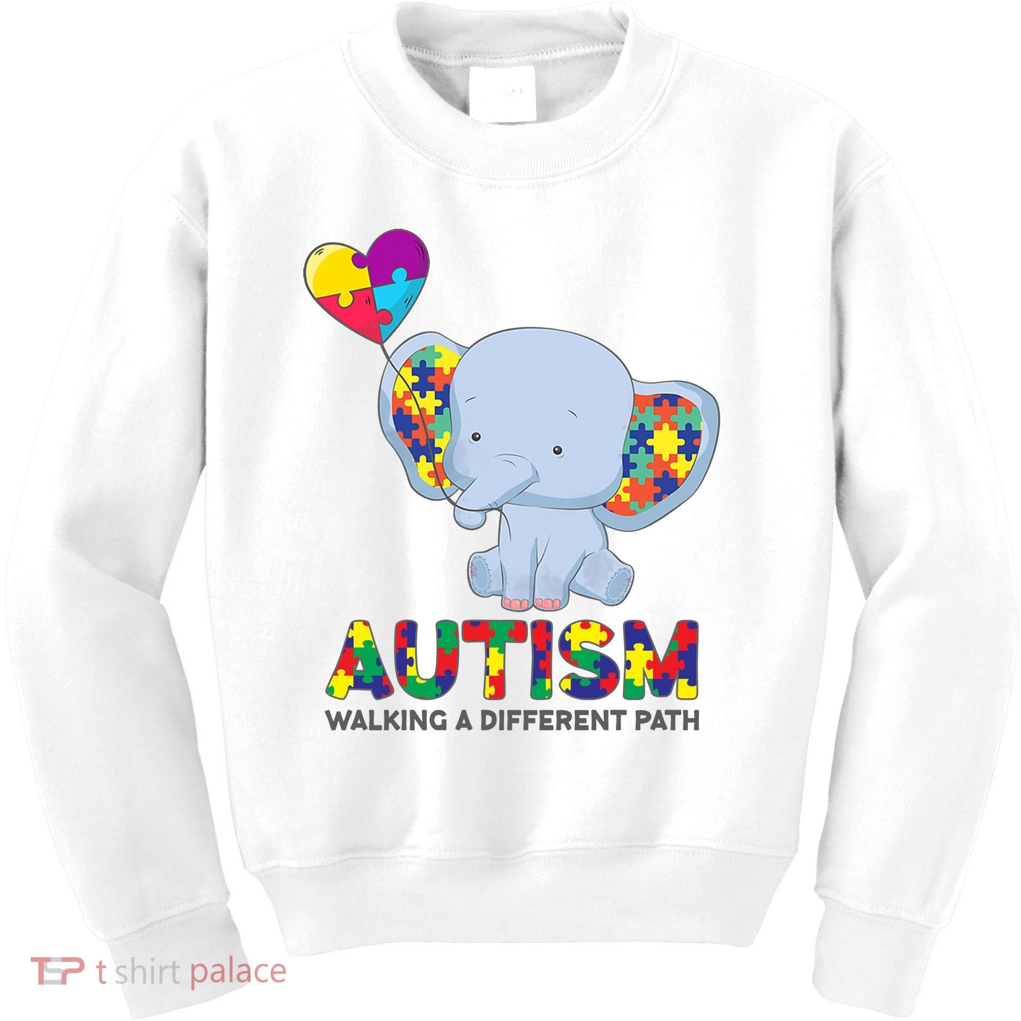 Autism Awareness Walking A Different Path Elephant Kids Sweatshirt