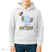 Autism Awareness Walking A Different Path Elephant Kids Hoodie thumb 4