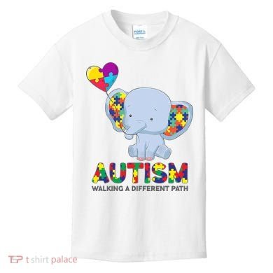 Autism Awareness Walking A Different Path Elephant Kids T-Shirt