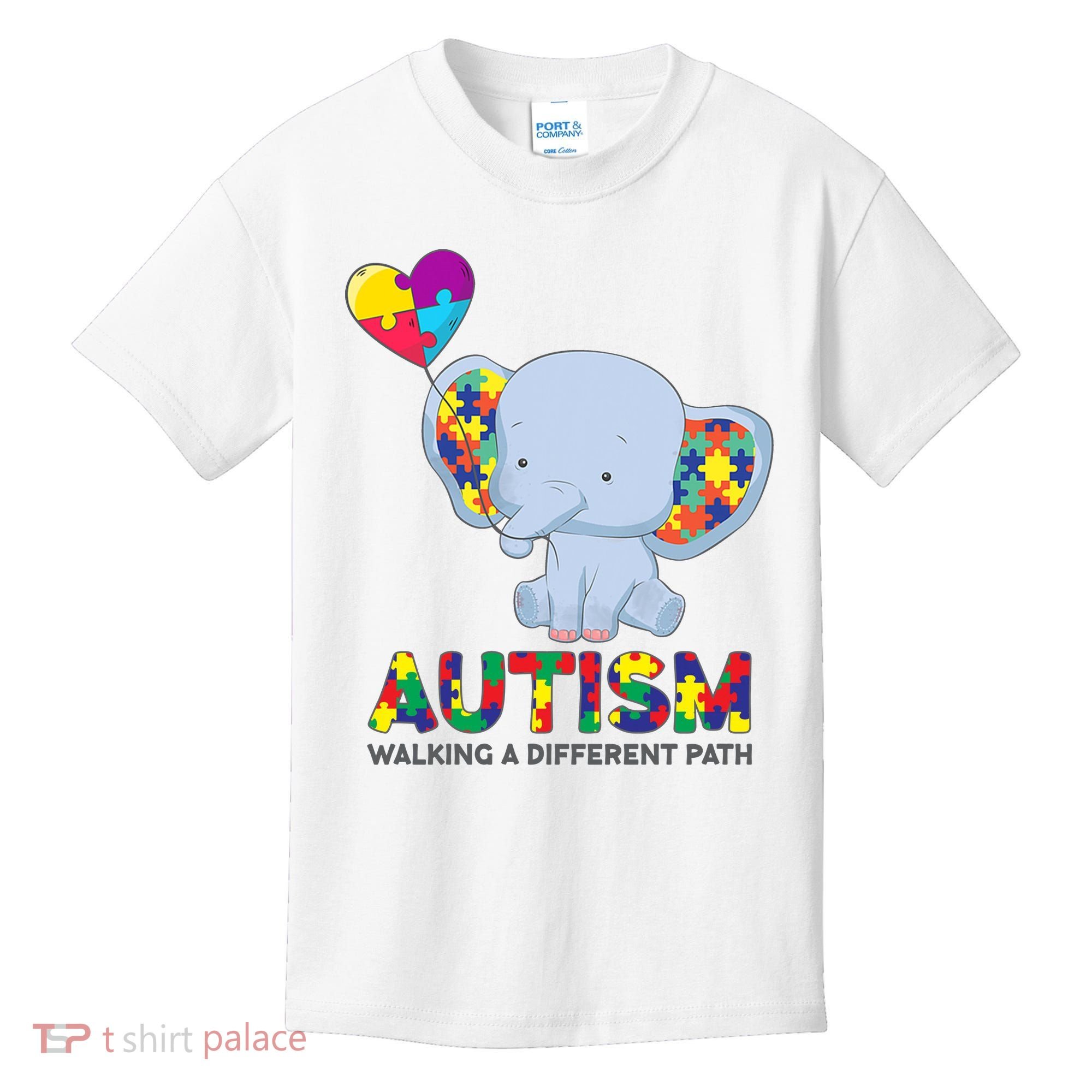 Autism Awareness Walking A Different Path Elephant Kids T-Shirt
