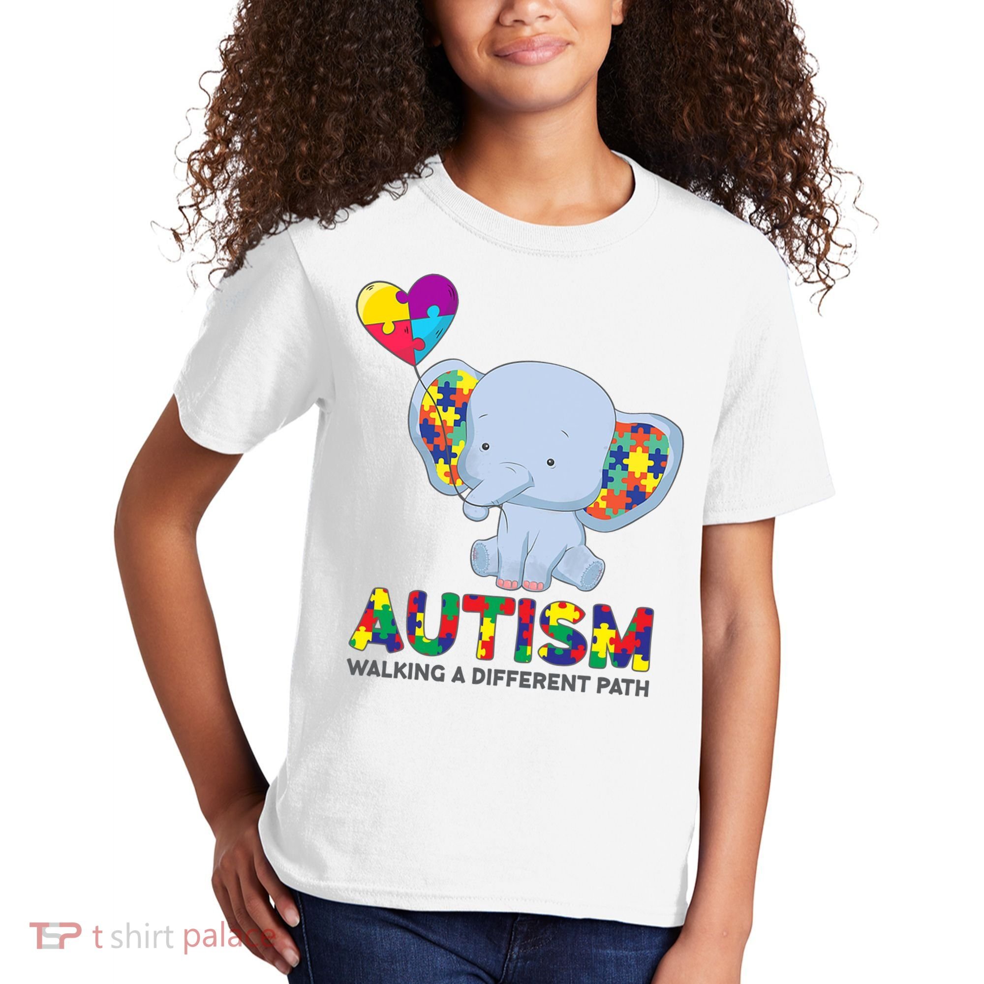 Autism Awareness Walking A Different Path Elephant Kids T-Shirt