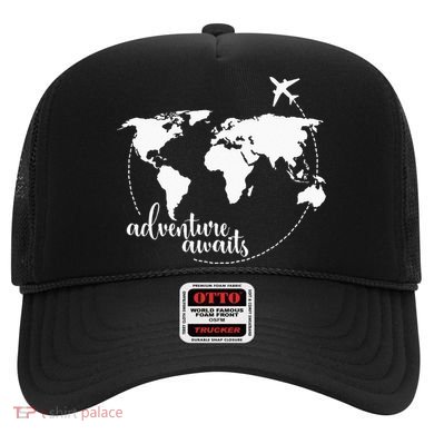 Adventure Awaits World Map For Travel Vacations Hat