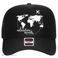 Adventure Awaits World Map For Travel Vacations Hat thumb 0