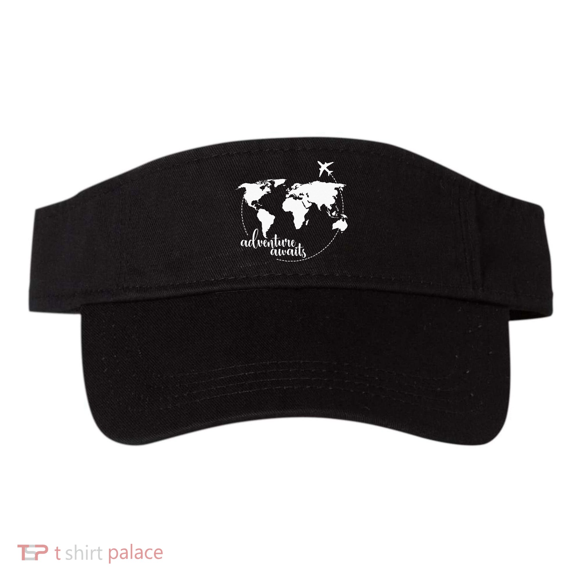 Adventure Awaits World Map For Travel Vacations Visor