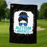 Autism Awareness Women Be Kind Autism Golf Towel thumb 1