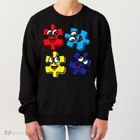 Autism Awareness With Smiling Puzzles Women's Sweatshirt thumb 0