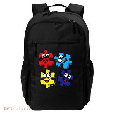 Autism Awareness With Smiling Puzzles Backpack