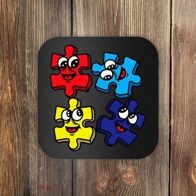Autism Awareness With Smiling Puzzles Coaster