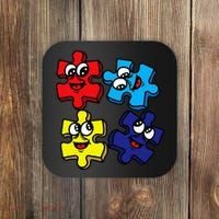 Autism Awareness With Smiling Puzzles Coaster thumb 0