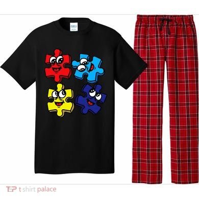 Autism Awareness With Smiling Puzzles Pajama Set