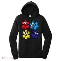 Autism Awareness With Smiling Puzzles Women's Hoodie thumb 0