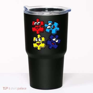 Autism Awareness With Smiling Puzzles Tumbler