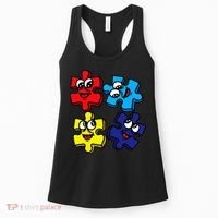 Autism Awareness With Smiling Puzzles Women's Tank Top thumb 0