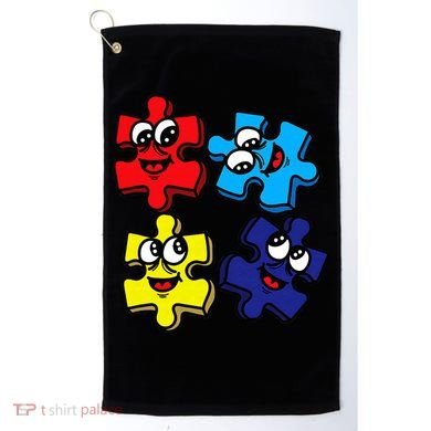 Autism Awareness With Smiling Puzzles Golf Towel