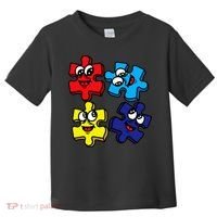 Autism Awareness With Smiling Puzzles Toddler T-Shirt thumb 0