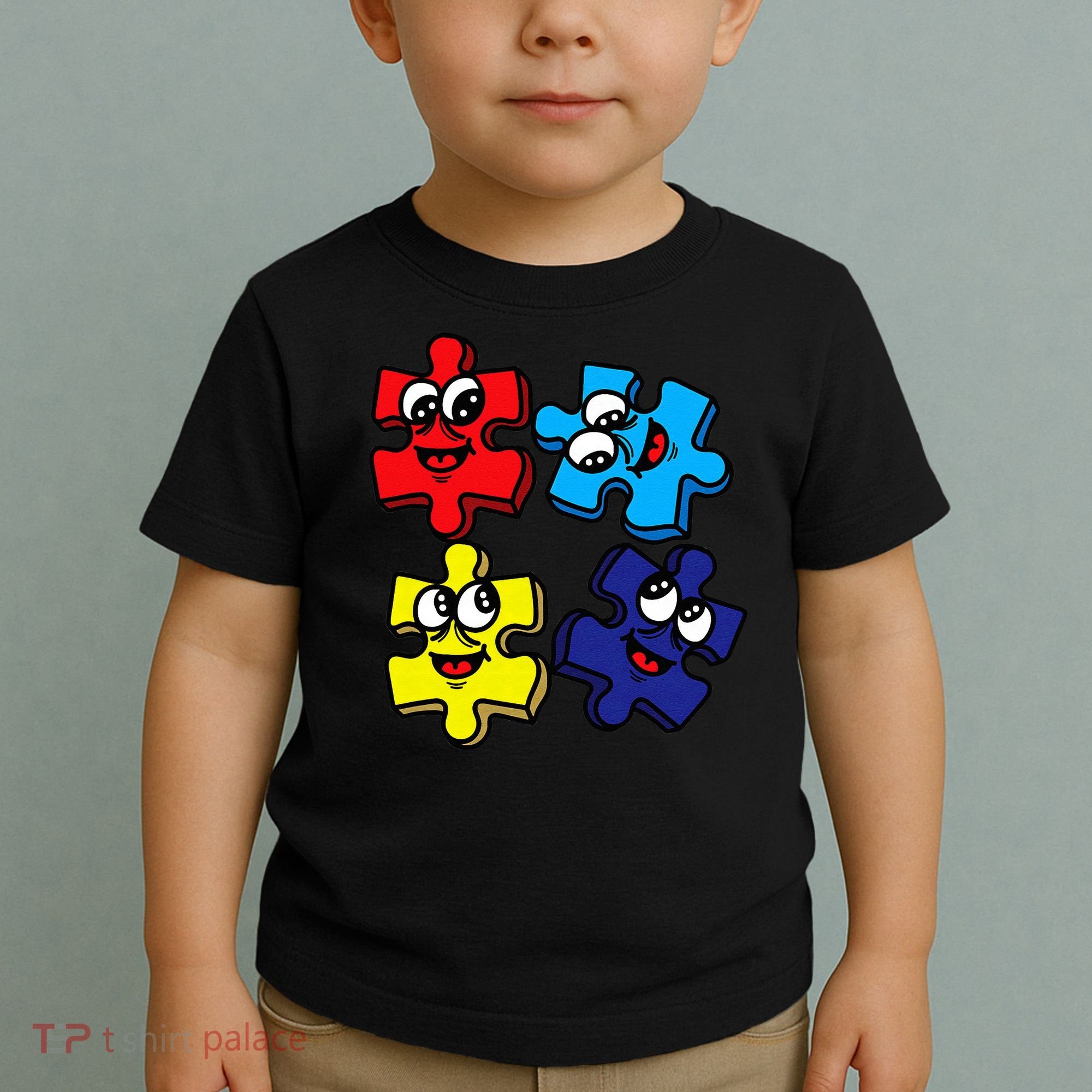 Autism Awareness With Smiling Puzzles Toddler T-Shirt