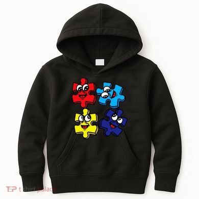 Autism Awareness With Smiling Puzzles Kids Hoodie