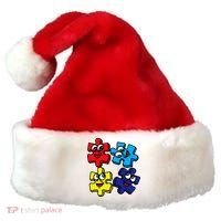Autism Awareness With Smiling Puzzles Santa Hat thumb 0