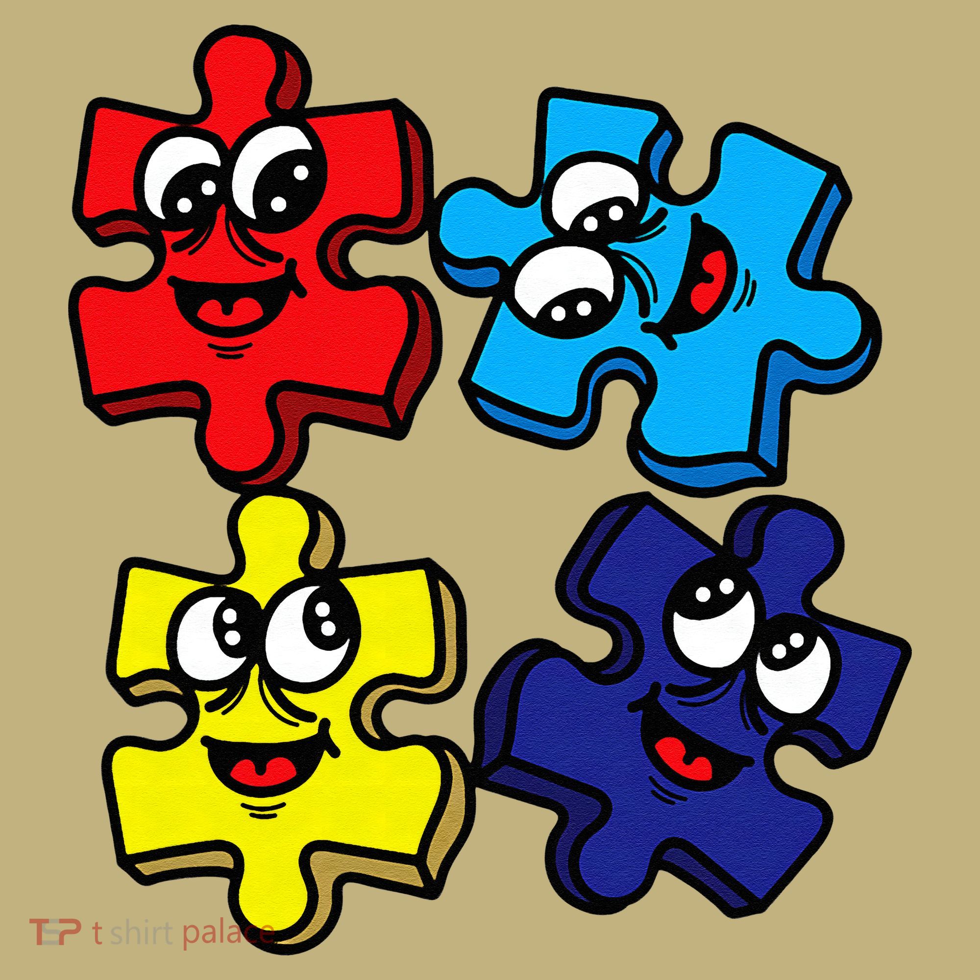 Autism Awareness With Smiling Puzzles Long Sleeve Shirt