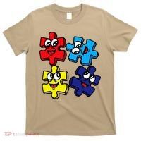 Autism Awareness With Smiling Puzzles T-Shirt thumb 0