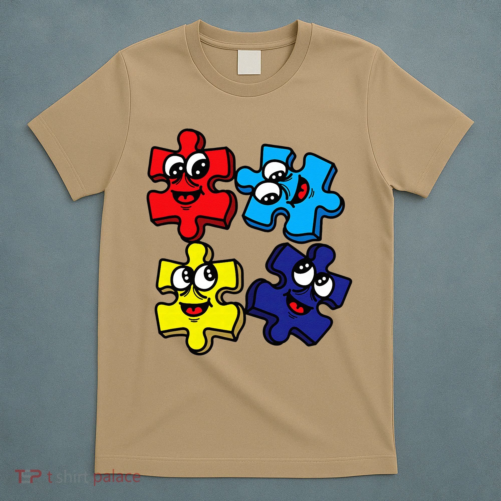 Autism Awareness With Smiling Puzzles T-Shirt