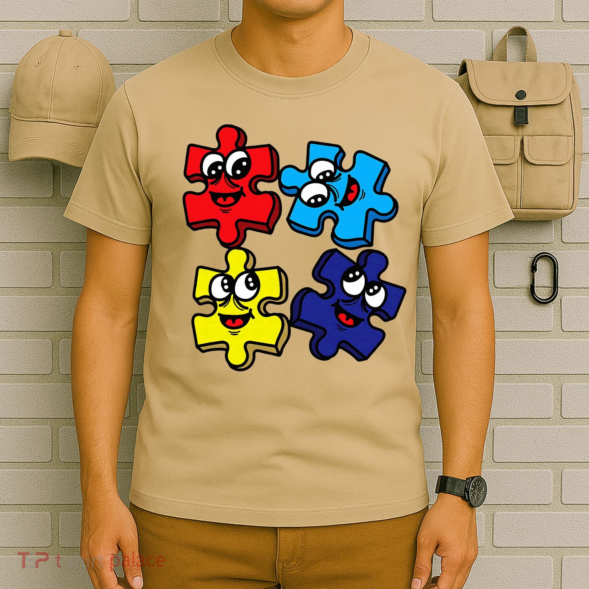 Autism Awareness With Smiling Puzzles T-Shirt