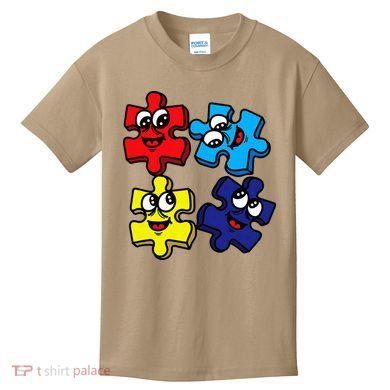 Autism Awareness With Smiling Puzzles Kids T-Shirt